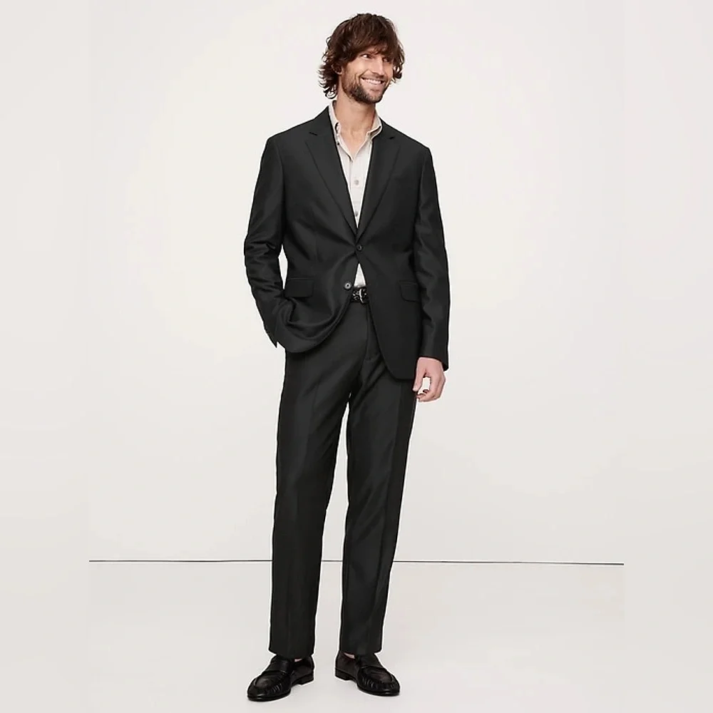 NWT! Banana Republic Black Signature Italian Hopsack Suit Jacket- Size 34 Short💖
